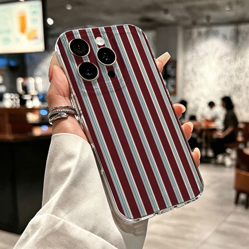 Burgundy Blue Striped Pattern  - огляд і ціна Apple Iphone 15