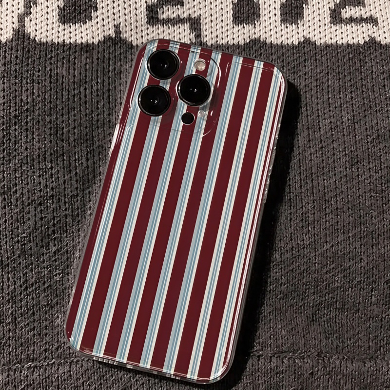Burgundy Blue Striped Pattern  - огляд і ціна Apple Iphone 15